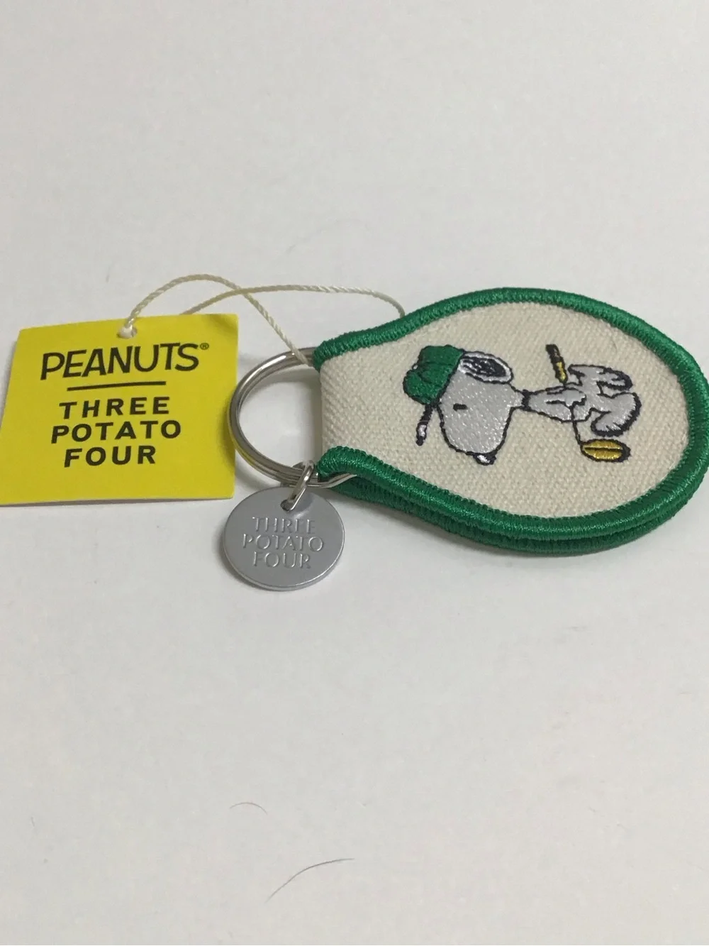 Peanuts Snoopy Golfer Key Ring Embroidered Patch Style Three Potato Four NEW